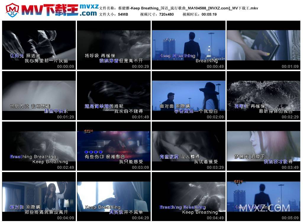 蔡健雅-Keep Breathing_国语_流行歌曲_MA104588